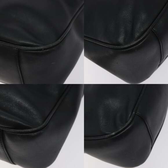 GUCCI Bamboo Hand Bag Leather Black Gold 001 1638 001 1638 - Picture 10 of 12